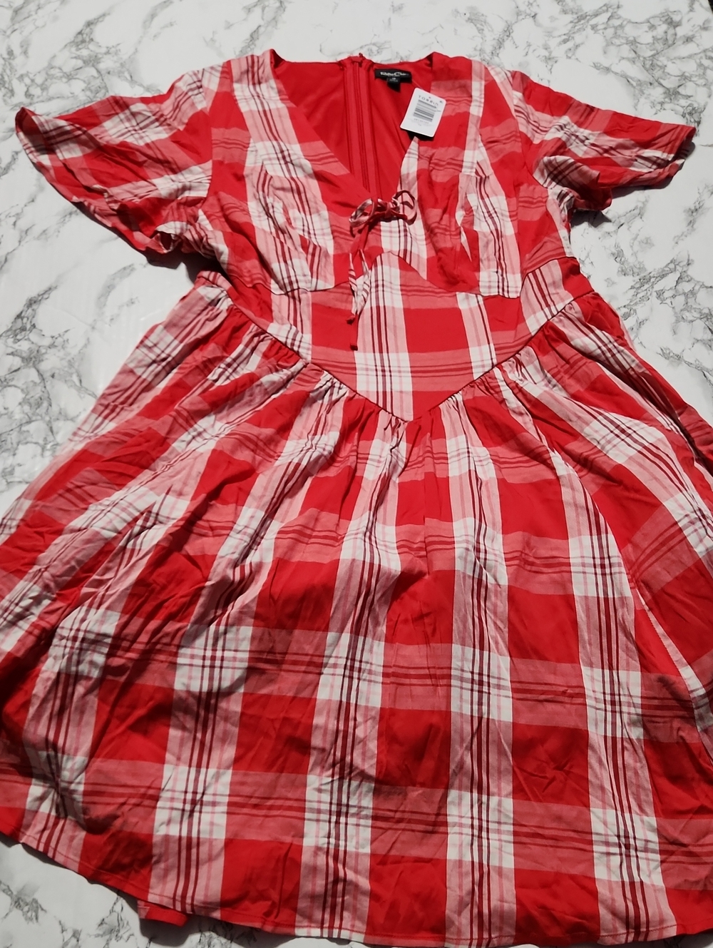 Torrid Retro Chic NWT Red Plaid Swing Dress